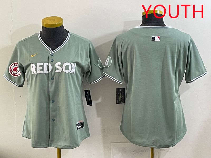 Youth 2025 Boston Red Sox Blank Light Green Joint Name Nike MLB Jersey style 2